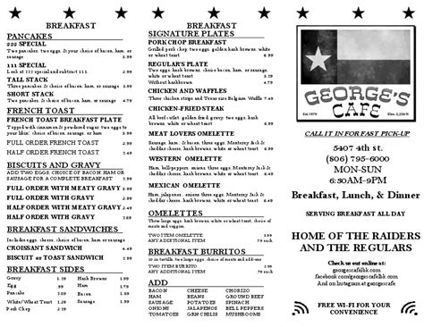 George's Restaurant Menu, Menu for George's Restaurant, Lubbock, Lubbock - Urbanspoon/Zomato