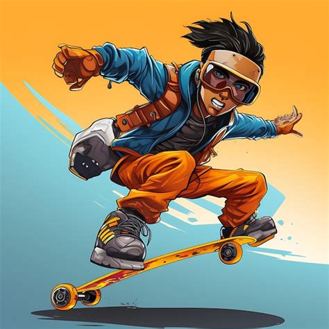 Premium AI Image | Ilustration Art Graffiti Style Urban Sports Funny Skateboarder Cartoon Chara ...