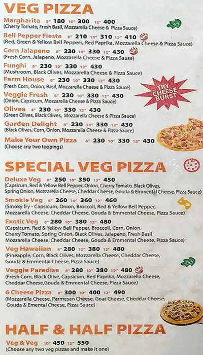 Menu of Pizza Castle, Matunga East, Mumbai