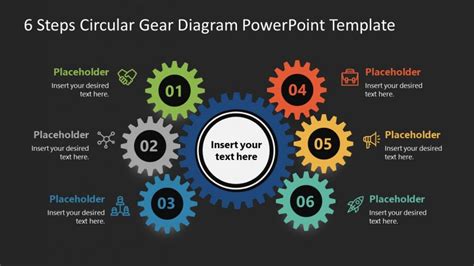 6 Steps Circular Gear PowerPoint Infographics - SlideModel