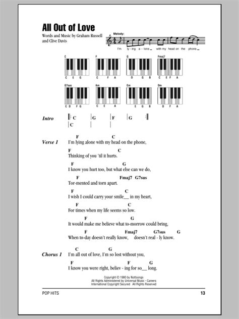 All Out Of Love | Sheet Music Direct