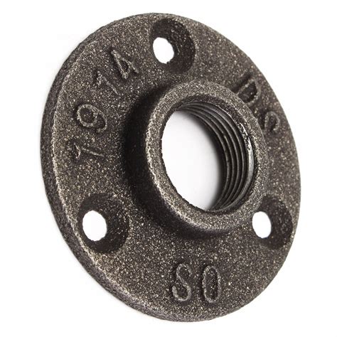 10pcs 3/4 Inch Black Malleable Threaded Floor Flange Iron Pipe Fittings ...