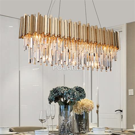 Modern Oval Crystal Chandelier Lighting Fixture Luxury Contemporary ...