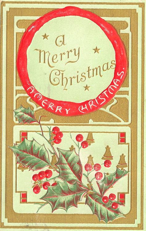 Antique Images: Free Printable Christmas Label: Vintage Christmas Gift Tag, Label Design