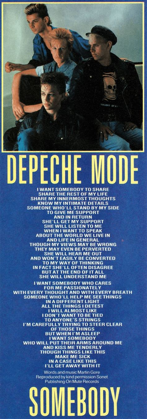 Depeche_Mode_ Depeche Mode Somebody, Lie To Me, Give It To Me, Somebody ...