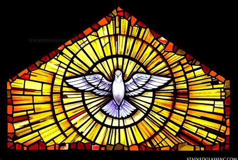 "Holy Spirit Dove" Religious Stained Glass Window