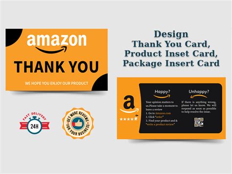 Product Insert Card, Amazon Thank You Card design | Upwork