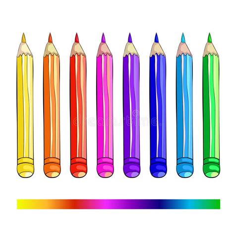 Stationery for Drawing Colored Pencils. Vector Illustration Stock Vector - Illustration of draw ...