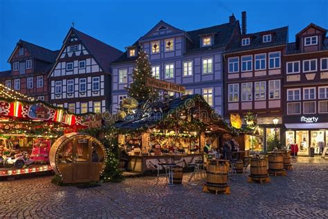 Christmas Market at Grosser Plan Square in Old Town of Celle, Lower Saxony, Germany Editorial ...