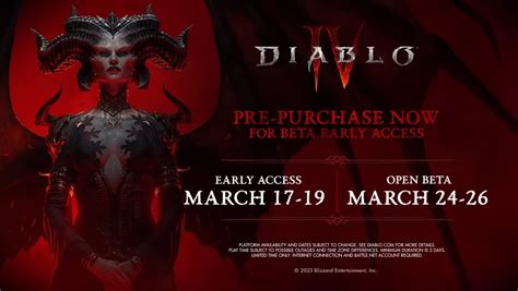 Diablo 4 Open Beta Test Begins on March 24, with Early Access on March ...