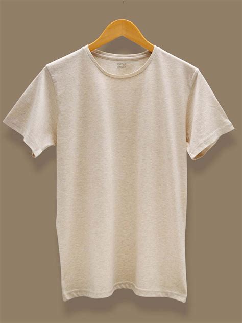 1 Buy Cream Color T-shirt, Premium Melange Fabric @OUTOFORDER.in