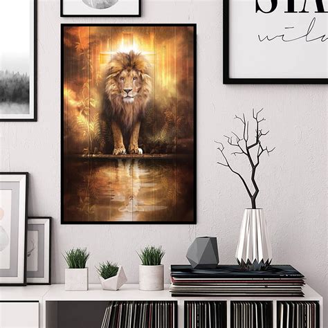 Gorgeous lion Canvas Lion and Lamb canvas Lion Wrapped | Etsy