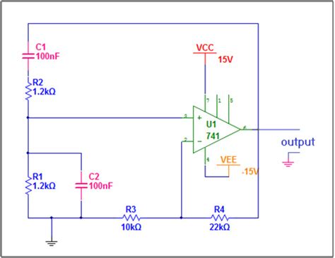 Sine Wave Oscillator using LM741 | Sine wave, Circuit design ...