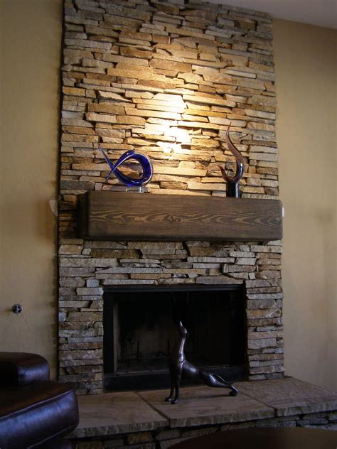 Stacked Stone Veneer Fireplace | FIREPLACE DESIGN IDEAS