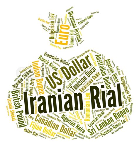 Iranian Rial Shows Exchange Rate And Banknote | Stock image | Colourbox