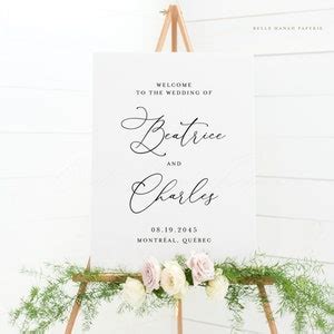 Printable Script Wedding Welcome Sign Template DIY Minimalist Beatrice Script Welcome Wedding ...