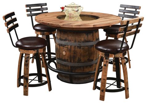 Up to 33% Off Rustic Barrel Table | Solid Wood Amish Furniture | Barrel table, Whiskey barrel ...