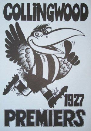 1927 Collingwood Mascot Weg Centenary Poster | Collingwood football ...