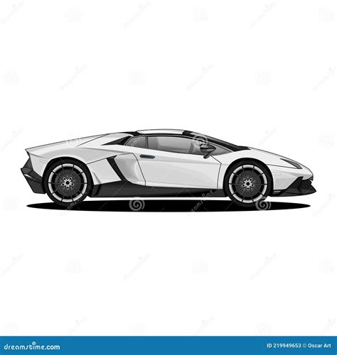 Lamborghini Aventador Sport Car Side View Vector Illustration ...