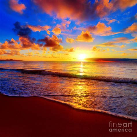 Beautiful Tropical Sunset On The Beach Photograph by Idiz