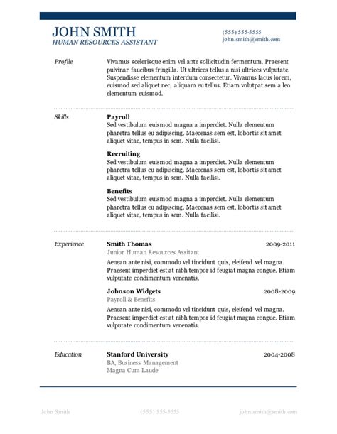 Downloadable Free Printable Resume Template Microsoft Word - Printable ...