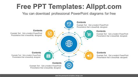 Six radial circles PowerPoint Diagram Template - Slidesgo templates