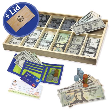 Educational Play Money Set - Over 560 Pieces. Bills-Coins-Wallet-CC ...