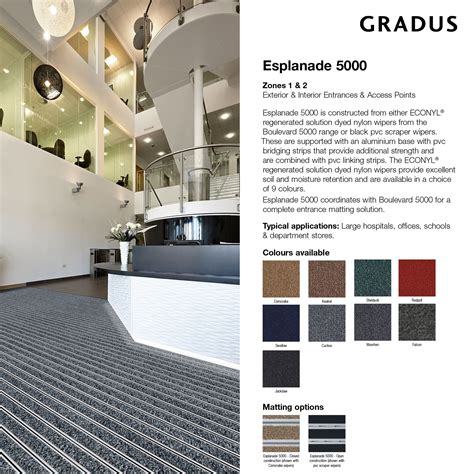 Gradus - Primary Barrier Matting - Esplanade 5000 Matting | Barrier, Floor trim, Matting