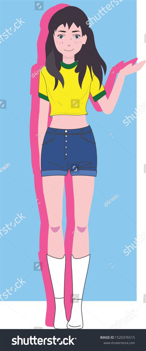 Female Characters Wearing Brazil Soccer Shirts Stock Vector (Royalty ...