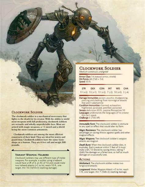 [5e][Monsters] Clockwork Golems Compendium | Dungeons and dragons 5e, Dnd dragons, Dungeons and ...