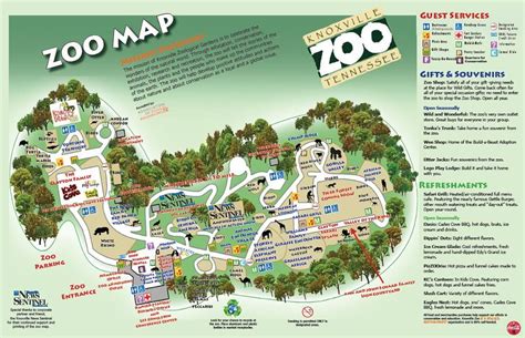 the zoo map is shown in green and white