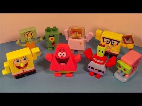 2009 NICKELODEON'S SPONGEBOB SQUAREPANTS SET OF 8 BURGER KING KID'S MEAL TOY'S VIDEO REVIEW ...