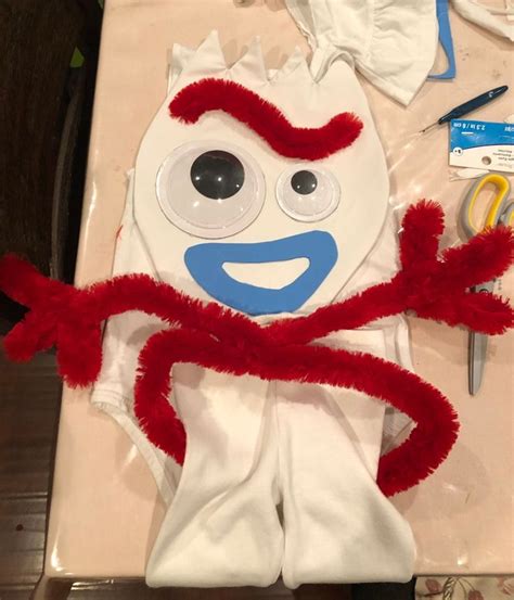 finished forky costume | Toy story costumes, Movie halloween costumes, Kids costumes girls