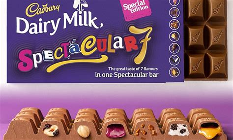 Cdbury's Dairy Milk Spectacular has seven different chocolate flavours ...