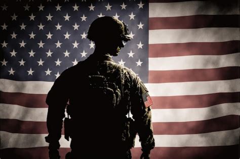 Premium Photo | Us american flag on soldier background