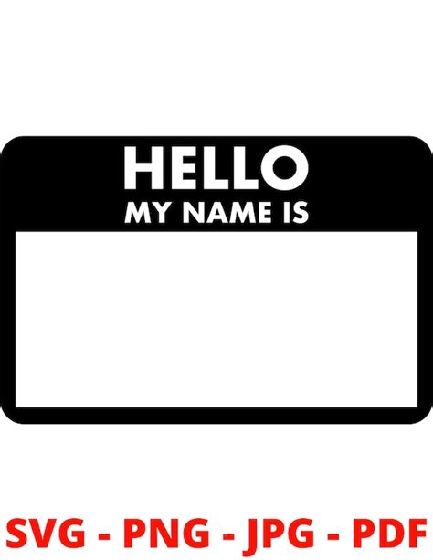 Black Show Through Name Badge hello My Name Is - Etsy