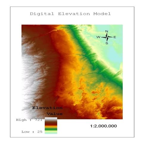 Digital elevation model of study region. | Download Scientific Diagram