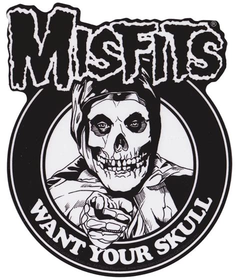 MISFITS I WANT YOUR SKULL STICKER | Groupe rock, Heavy metal, Crânes