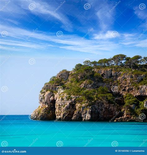 Cala Macarella Menorca Turquoise Balearic Mediterranean Stock Photo - Image of cliff, shallow ...