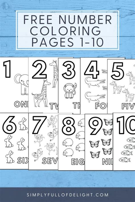 Preschool Number Coloring Pages 1-10 (Free Printable!)