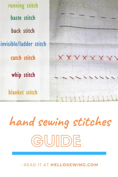 Guide To Basic Hand Sewing Stitches ⋆ Hello Sewing