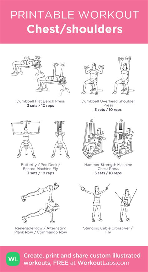 Chest/shoulders: my visual workout created at WorkoutLabs.com • Click through to customize a ...