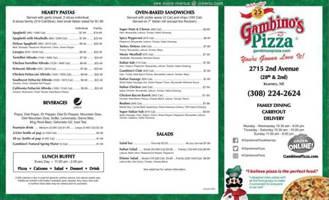 Online Menu of Gambinos Pizza Restaurant, Kearney, Nebraska, 68847 - Zmenu