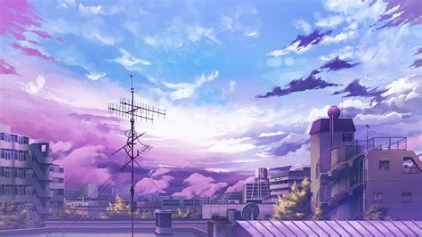 HD wallpaper: anime, city, sky, cloud - sky, architecture, building ...