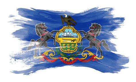 Premium Photo | Pennsylvania state flag brush stroke pennsylvania flag background