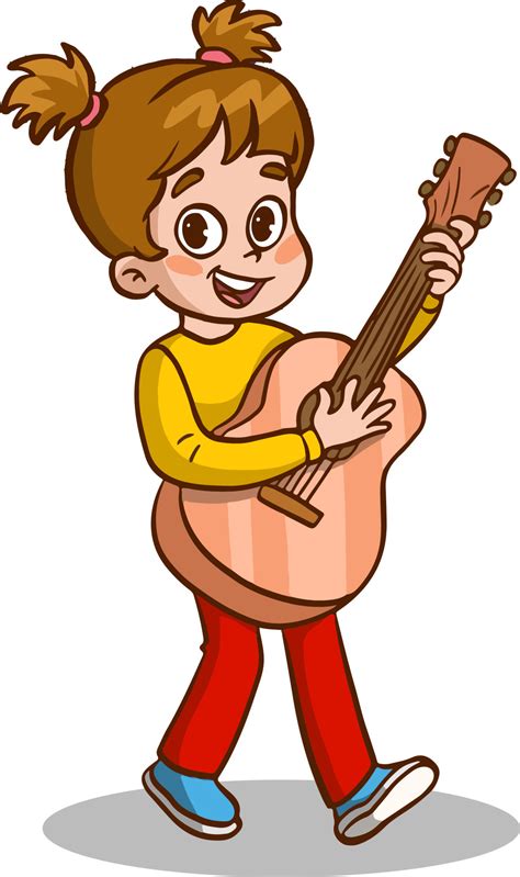 niños jugando guitarra dibujos animados vector 21488063 Vector en Vecteezy