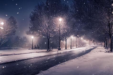 paisaje de fondo de invierno de tormenta de nieve en la noche, diseño de arte digital 14908632 ...