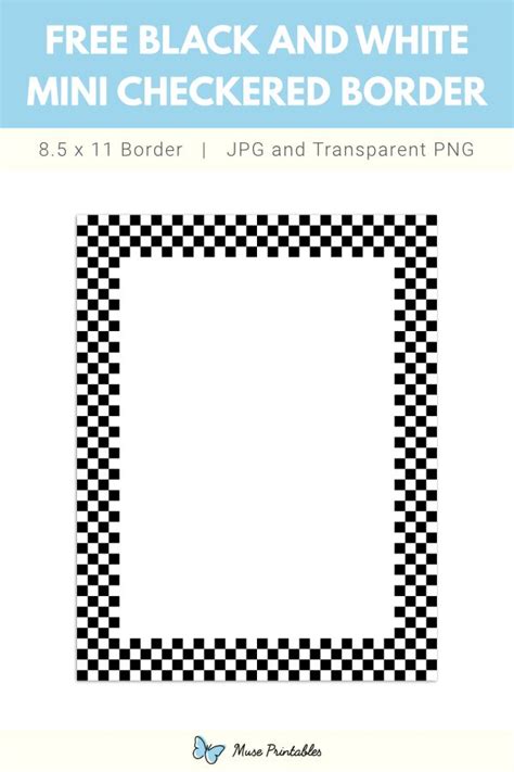 Black and White Mini Checkered Page Border | Black and white, Checkered ...