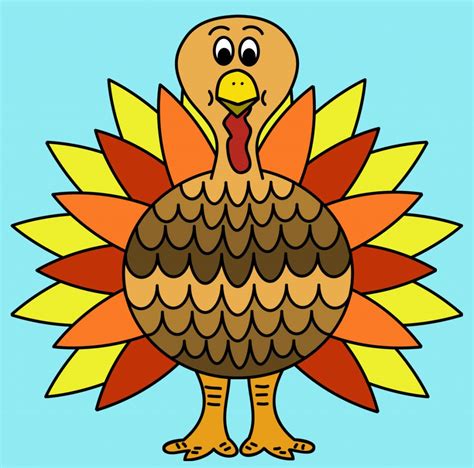 Colored Turkey Drawing at GetDrawings | Free download