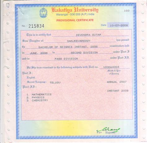 Kakatiya University Convocation Certificate Onlinekakatiya, 44% OFF